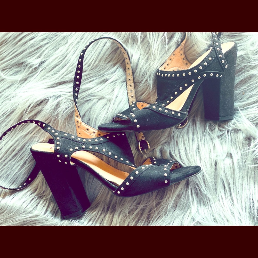 Suede Strappy Sandal Heels